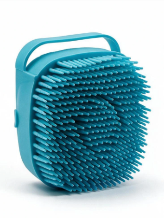 Furly Silicone Pet Bath Brush with built-in shampoo dispenser