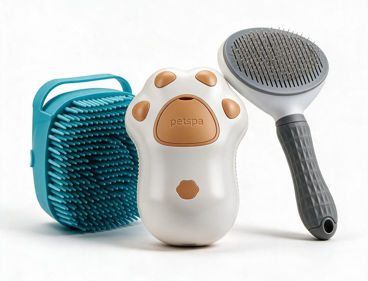 Furly Bath & Groom Bundle tools arranged together