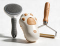 Furly Grooming Essentials Bundle including Steam Pet Brush, Stainless Comb, and Wooden Tool